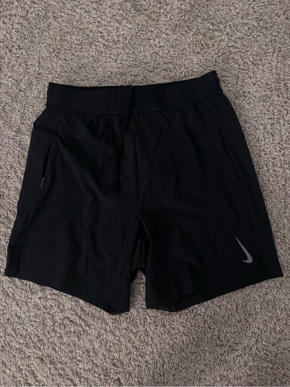 Nike Black Athletic Shorts with Reflective Swoosh